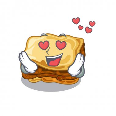 Aşk musakka karikatür ile izole