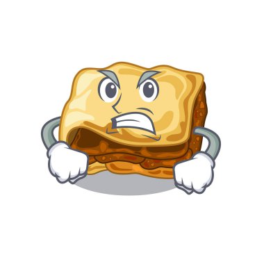 Kızgın musakka karikatür ile izole