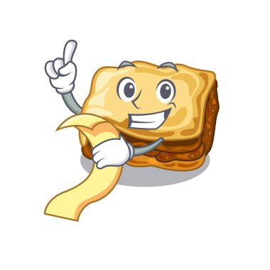 Karikatür ile izole menü musakka ile