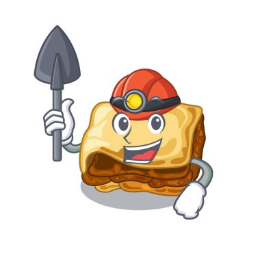 Miner musakka karikatür ile izole