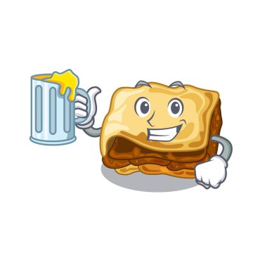 Karikatür ile izole suyu musakka ile