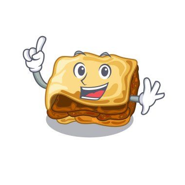 Karakter ahşap masa üzerinde parmak musakka