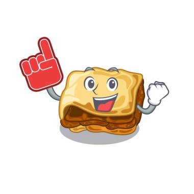 Karakter ahşap masa üzerinde köpük parmak musakka