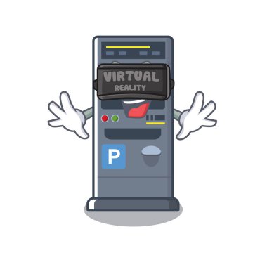 Sanal gerçeklik park otomat maskot izole
