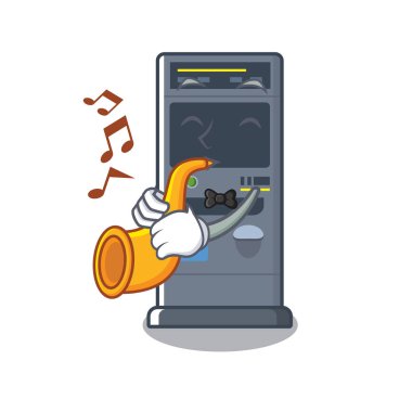 Trompet park otomat ile maskot izole