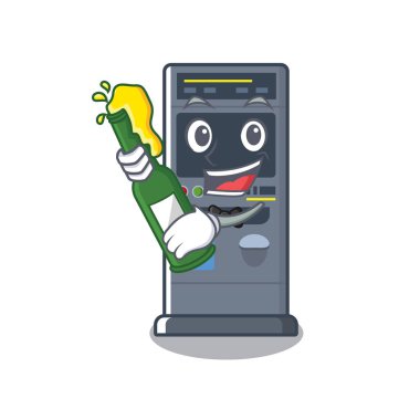 Bira otomatları park karikatür kapı ile