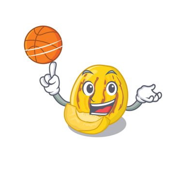 Basketbol pepino kavun maskotu izole ile
