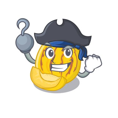 Korsan pepino kavun maskot izole