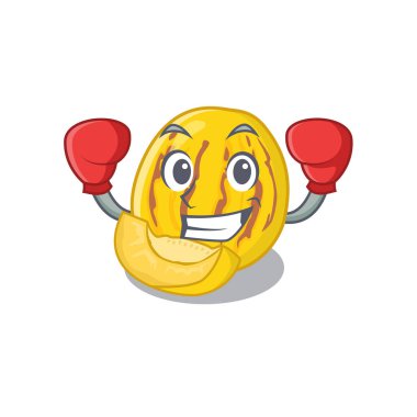 Boks pepino kavun maskot izole