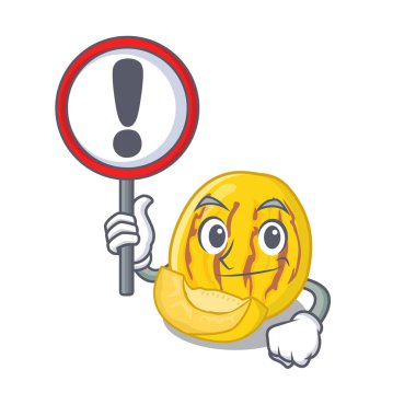 Maskot izole işareti pepino kavun ile