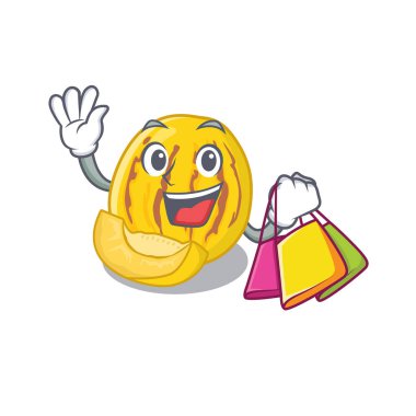 Bir karikatür sepeti alışveriş pepino kavun