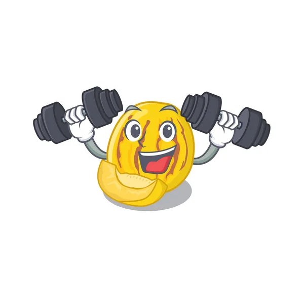 Fitness melão pepino isolado na mascote — Vetor de Stock