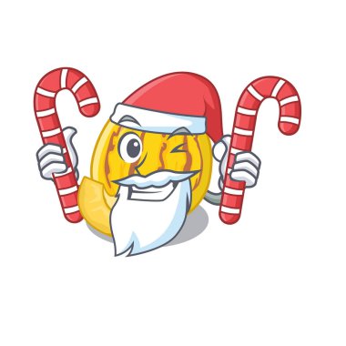 Karikatür gözlük şeker pepino kavun suyu ile Santa