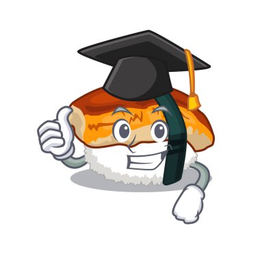 Mezuniyet suşi unagi karikatür izole