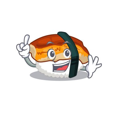 Karikatür şeklinde Parmak suşi unagi
