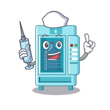 Bir karakter hemşire su otomat