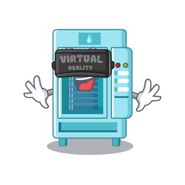 Sanal gerçeklik su otomat karikatür izole