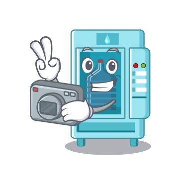 Fotoğrafçı su otomat karikatür izole