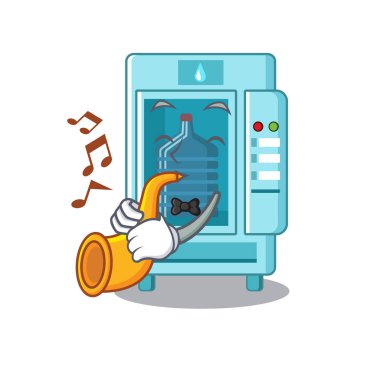 Trompet su otomat ile karikatür izole
