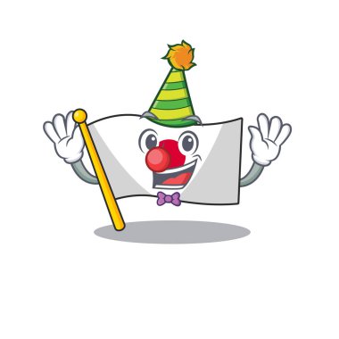 Palyaço Japonya bayrağı maskot masanın üzerinde katlanmış
