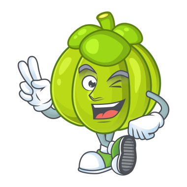 Beyaz arka planda izole iki parmak yeşil kabak