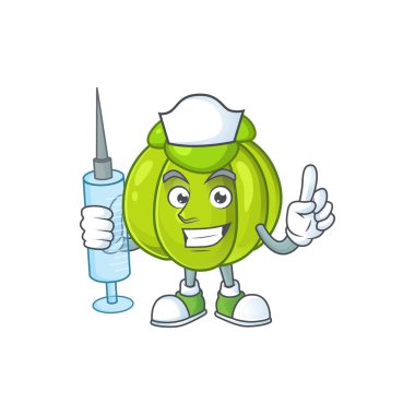 Hemşire yeşil kabak beyaz arka plan izole