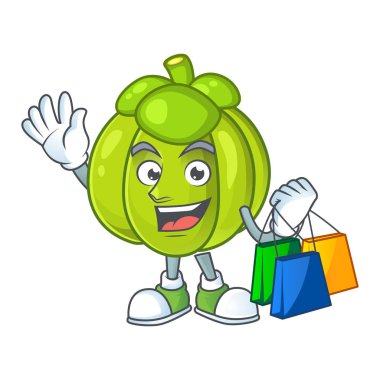 Alışveriş yeşil kabak beyaz arka plan izole