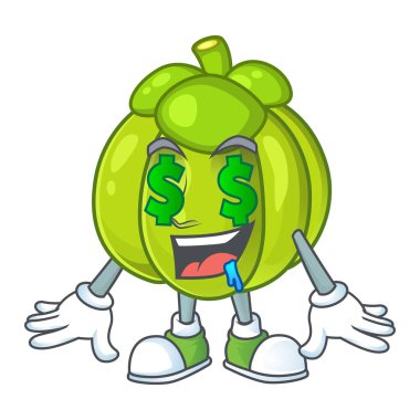 Çizgi film karakteri para göz yeşil balkabağı