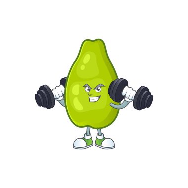 Beyaz bir arka plan üzerinde Fitness sevimli papaya