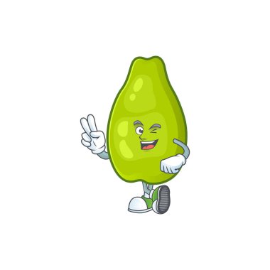 Çizgi film karakteri iki parmak papaya taze