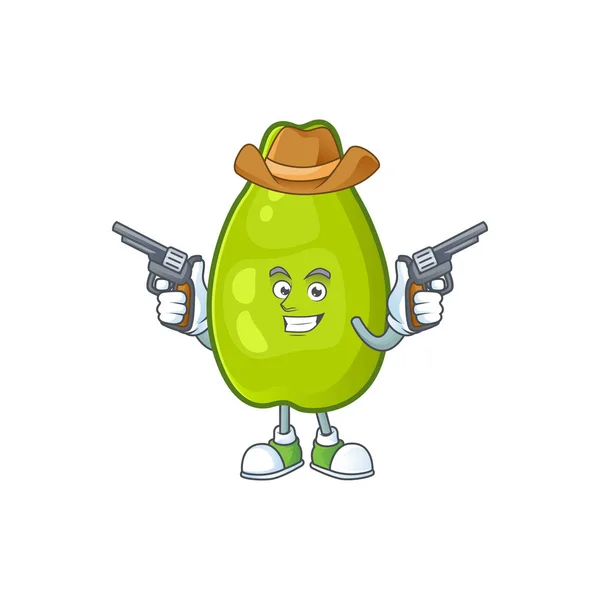 Cowboy cute papaya on a white background — Stock Vector