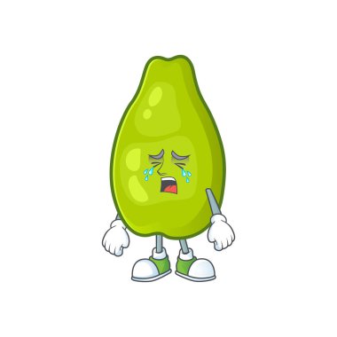 Komik yüz ile Ağlayan papaya karakter karikatür