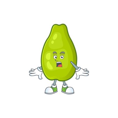 Komik yüz ile sürpriz papaya karakter karikatür