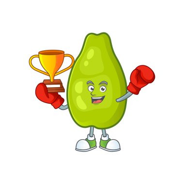 Boks kazanan taze ve olgun papaya beyaz arka plan izole