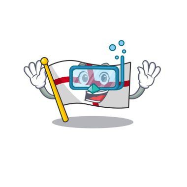 Karikatür şekli ile Dalış bayrağı İngiltere