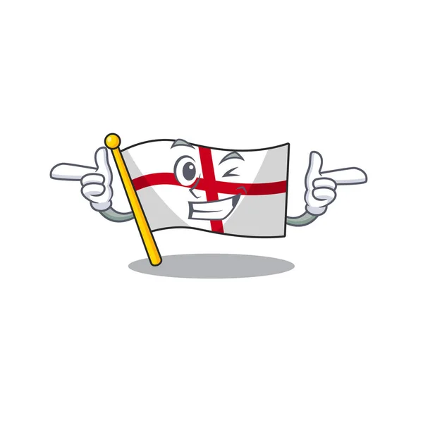 Wink vlag Engeland met de cartoon vorm — Stockvector