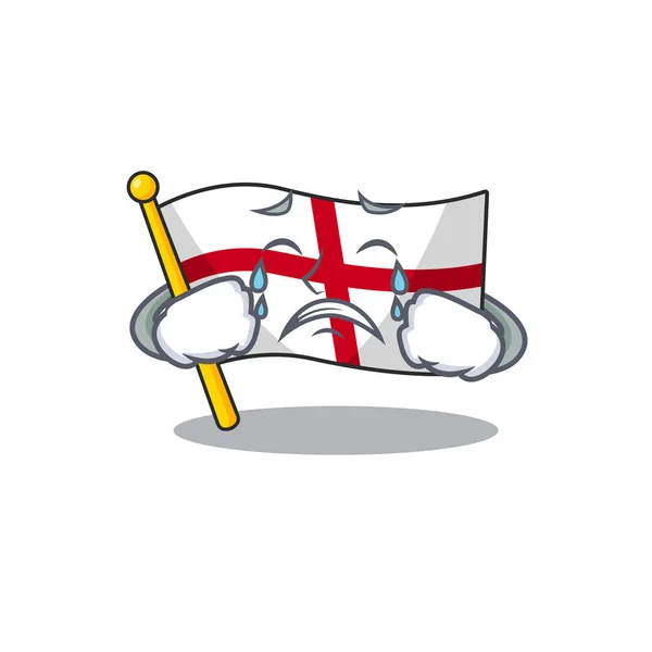 Llorando bandera de Inglaterra doblado por encima de la mesa de dibujos animados — Vector de stock
