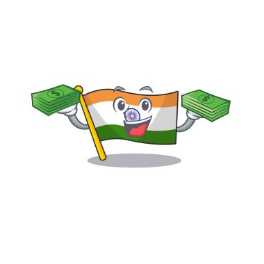 Para çantası bayrağı hint karakteri izole ile