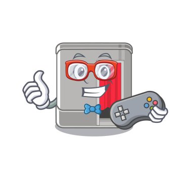 Çizgi film ile izole Oyuncu fotoğraf kabini