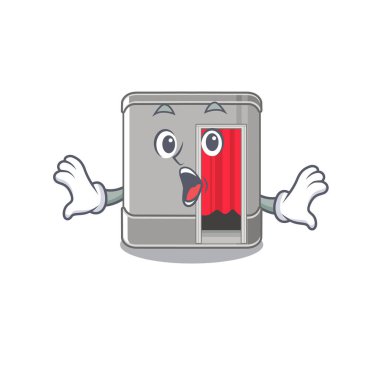 Sürpriz fotoğraf kabini karikatür ile izole