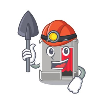 Miner fotoğraf kabini karikatür ile izole
