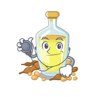 Doktor soya yağı karikatür şişe koymak