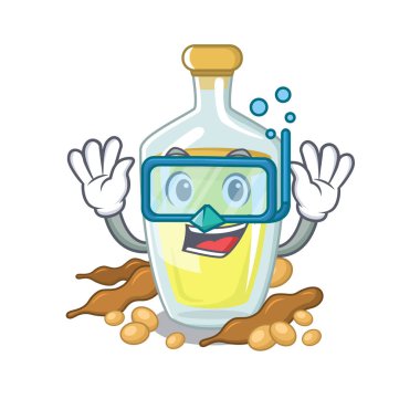 Bir maskot kase dalış soya yağı