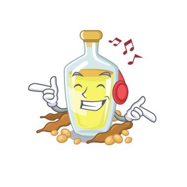 Karikatür izole müzik soya yağı dinleme