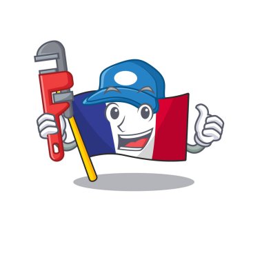 Tesisatçı fransız bayrağı karikatür çekmecesinde katlanmış