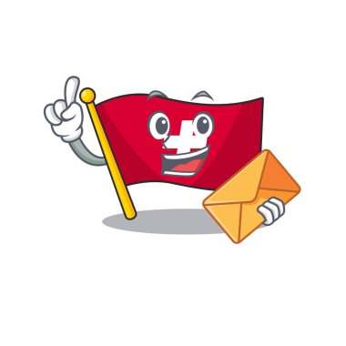 Zarf bayrağı İsviçre karakteri izole ile