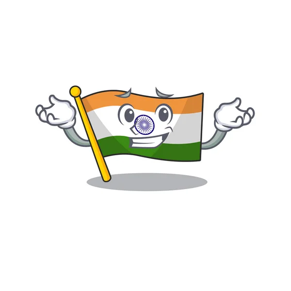 Grinning flag indian with the mascot shape — Stock Vector
