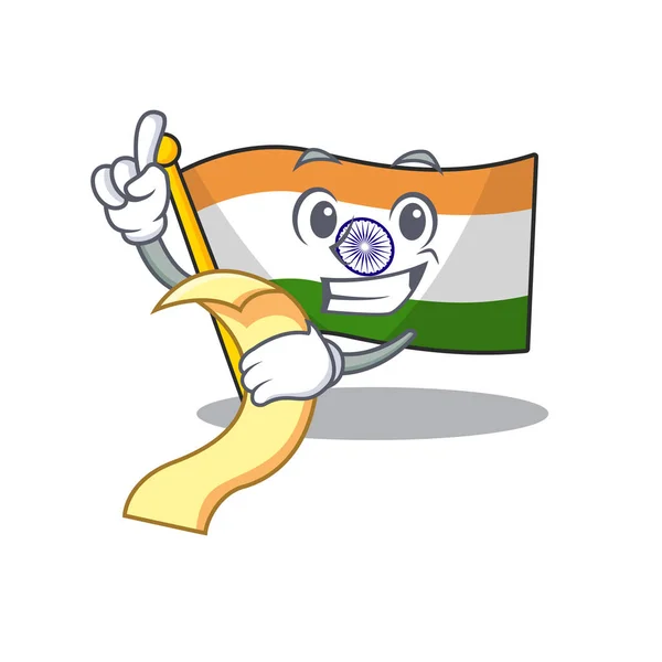A menü zászló indiai izolált karakter — Stock Vector