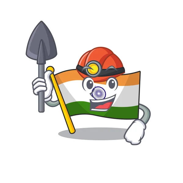 Bányász zászló indián izolált karakter — Stock Vector