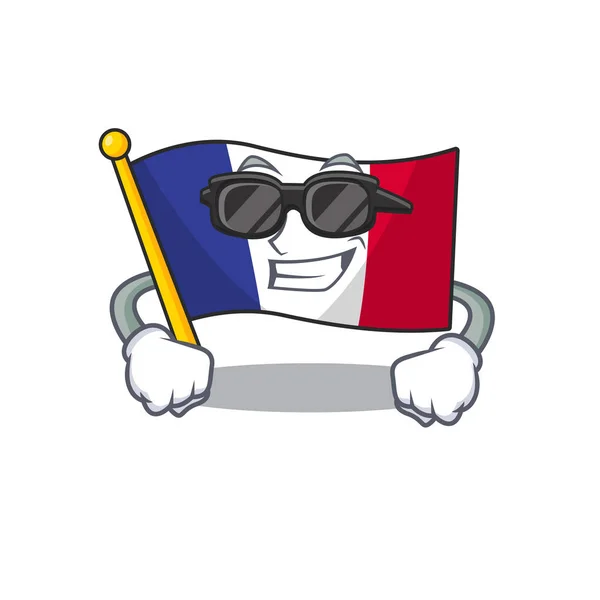 Super cool zászló Franciaország izolált a kabalája — Stock Vector